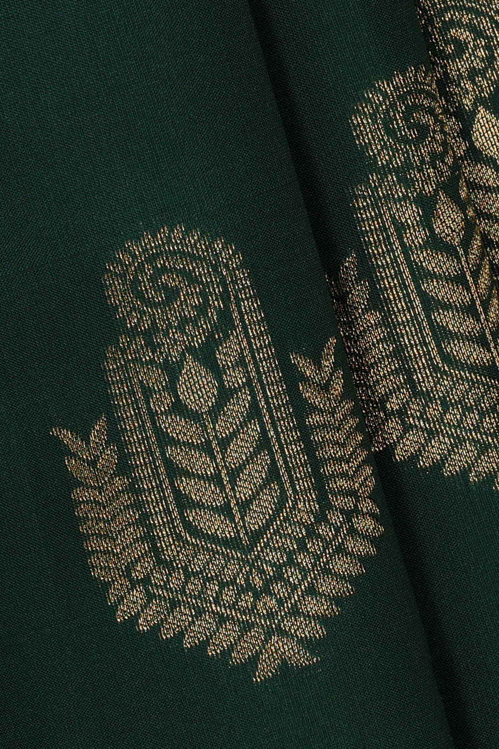 Image of Kanchipattu Silk Bottle Green Saree