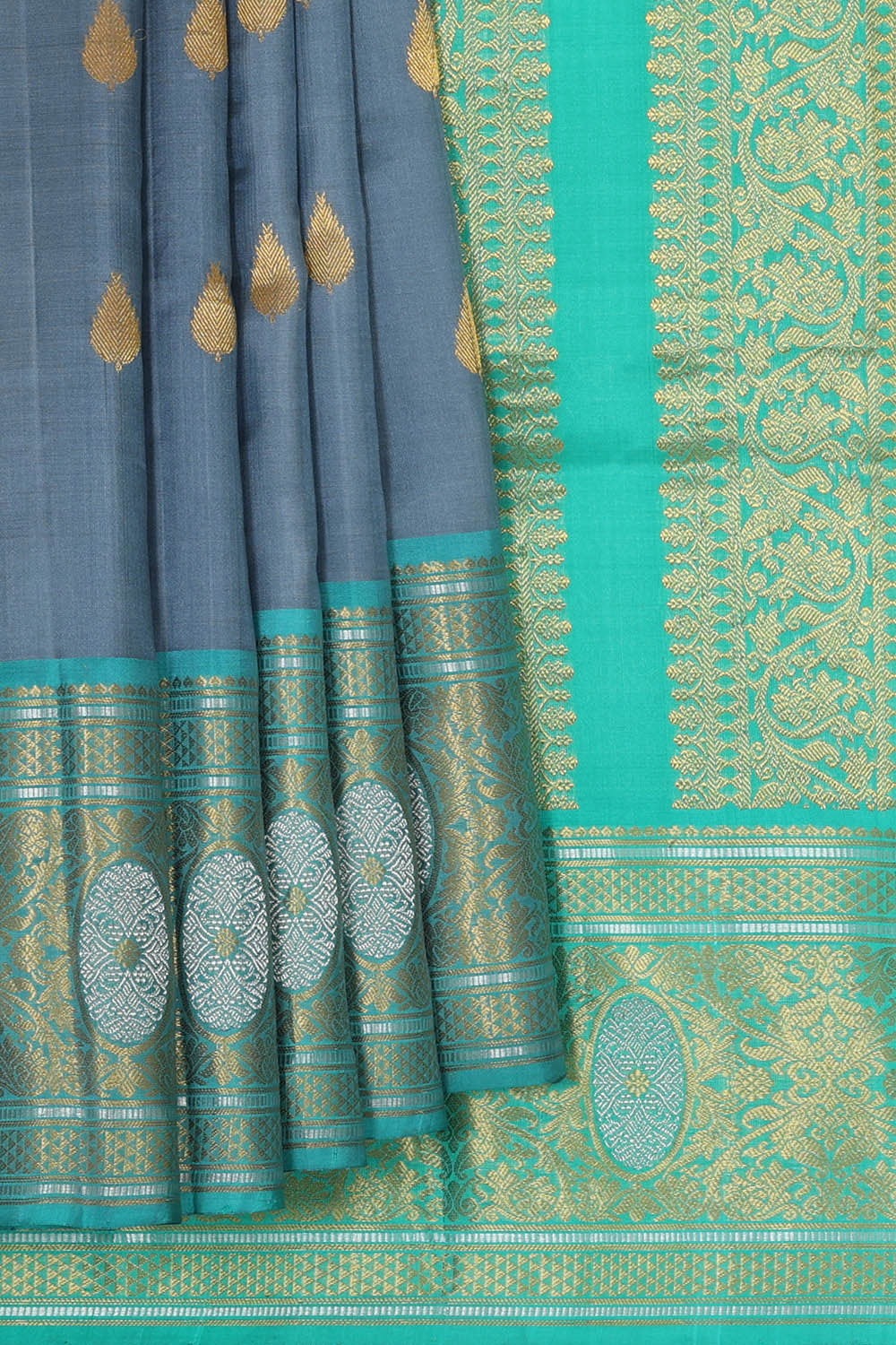 Image of Uppada Silk Grey Saree