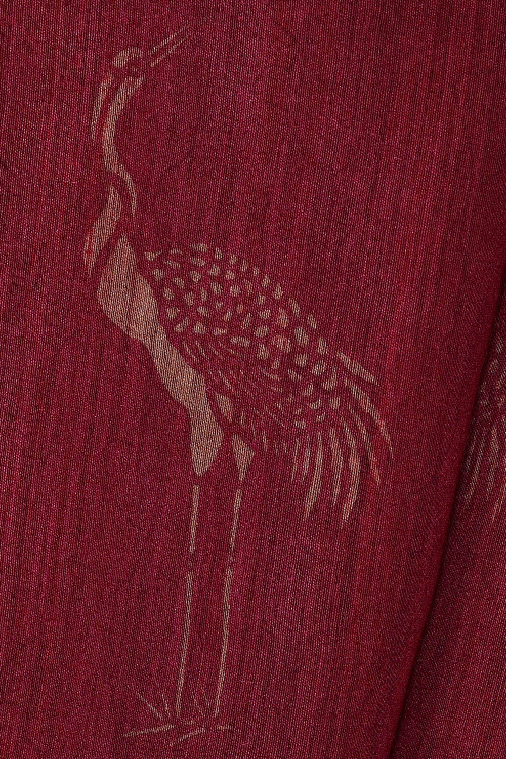 Printed Tussar Pinkish Red Saree