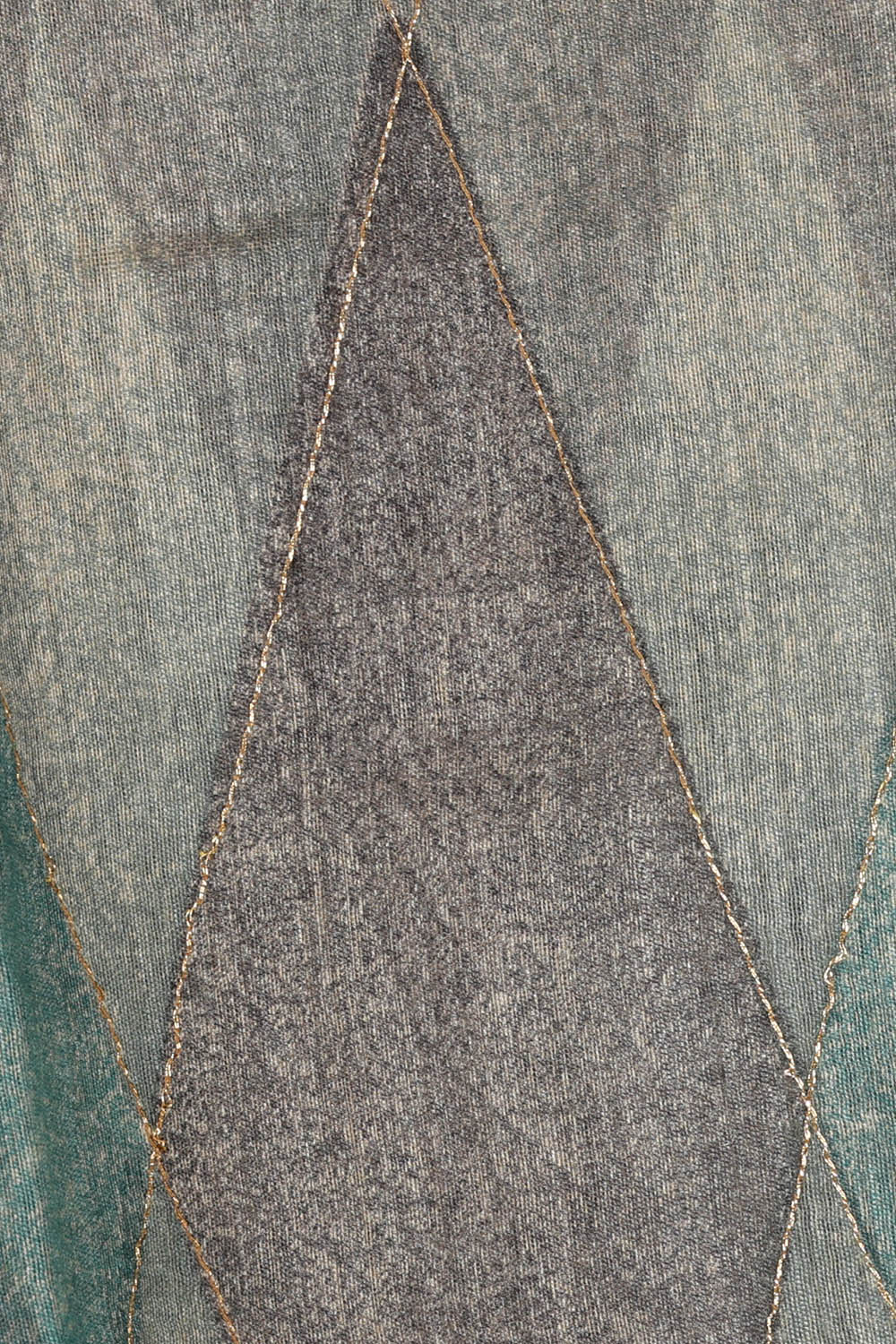 Image of Tussar Silk Teal-Grey Saree