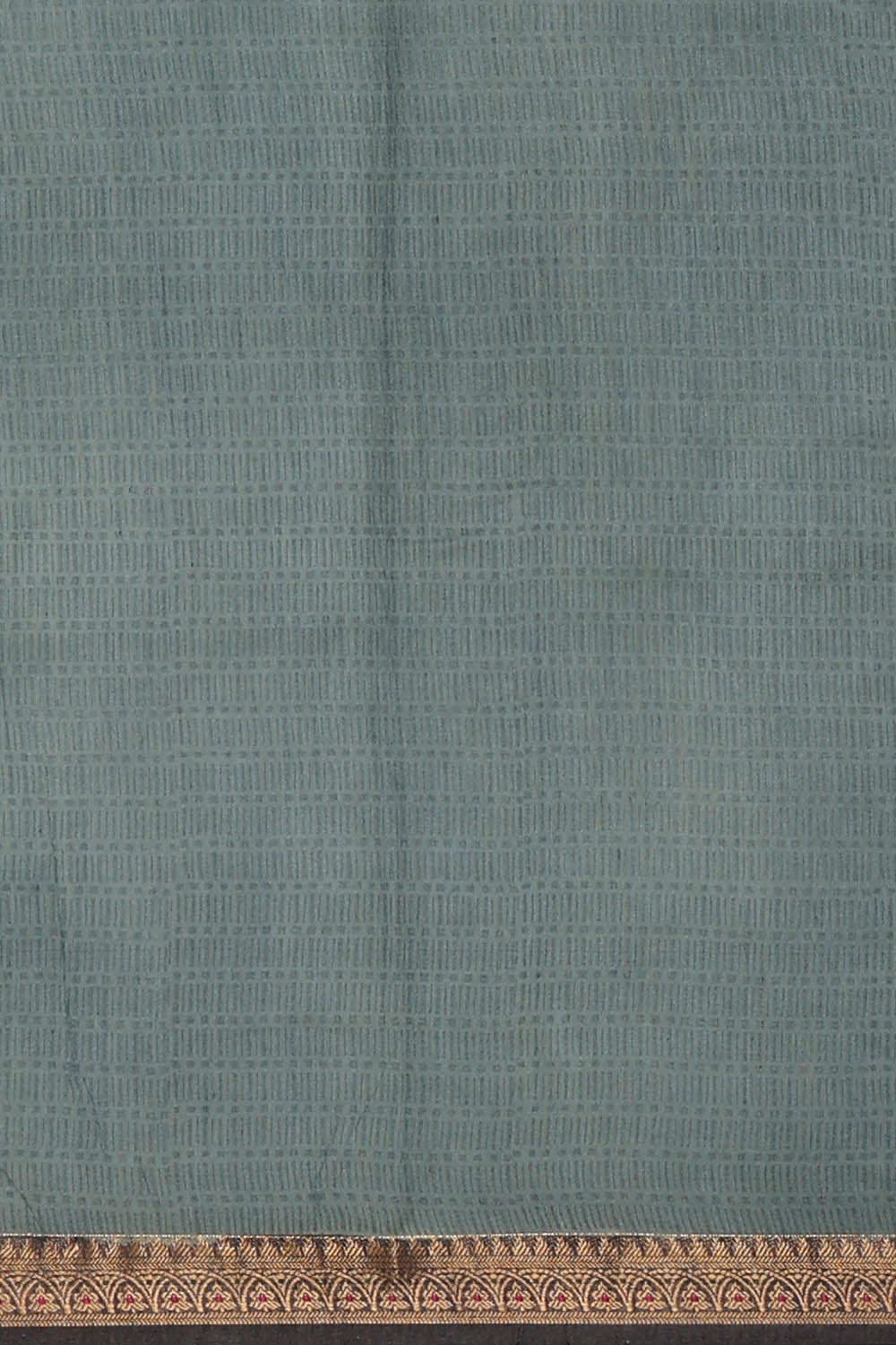 Image of Tussar Silk Teal-Grey Saree