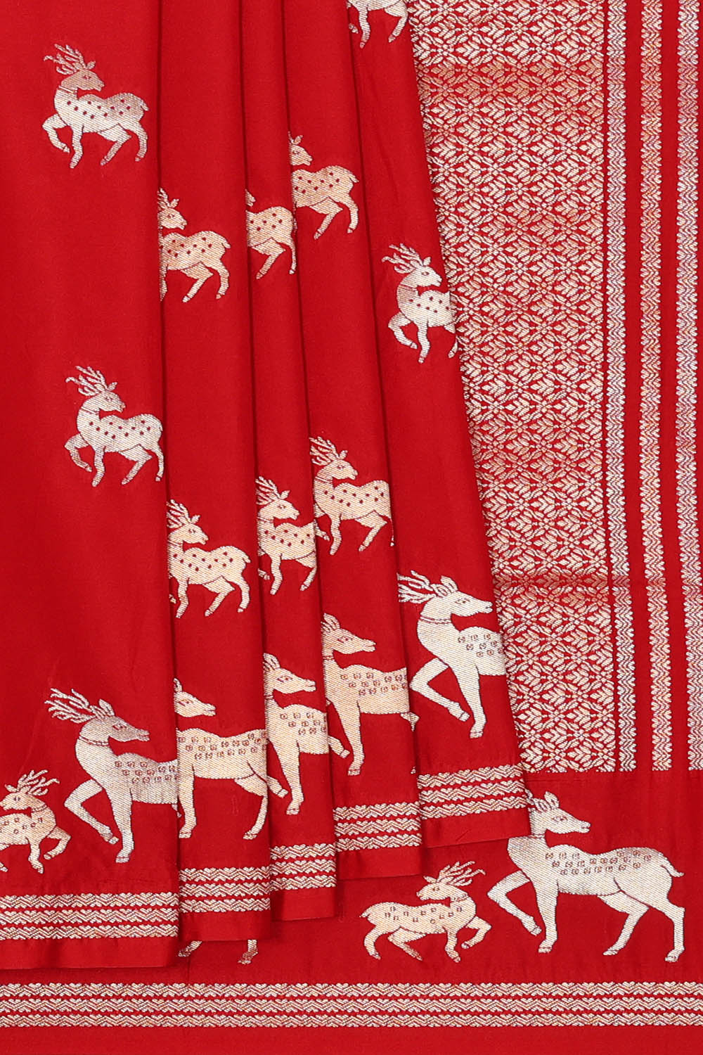 Image of Banarasi Silk Red Saree