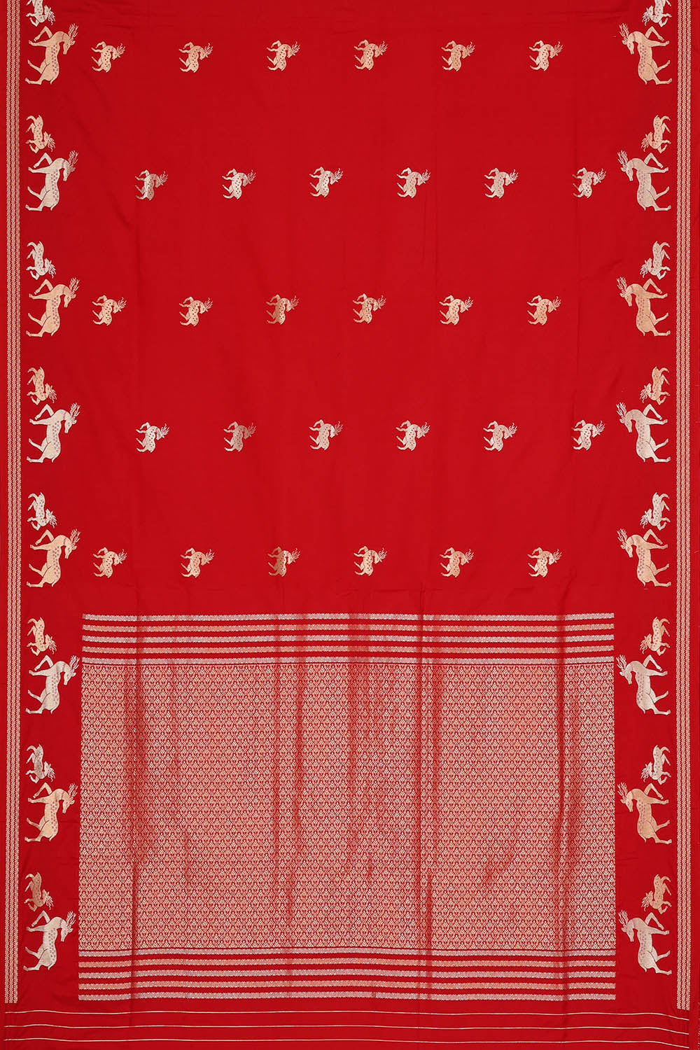 Image of Banarasi Silk Red Saree