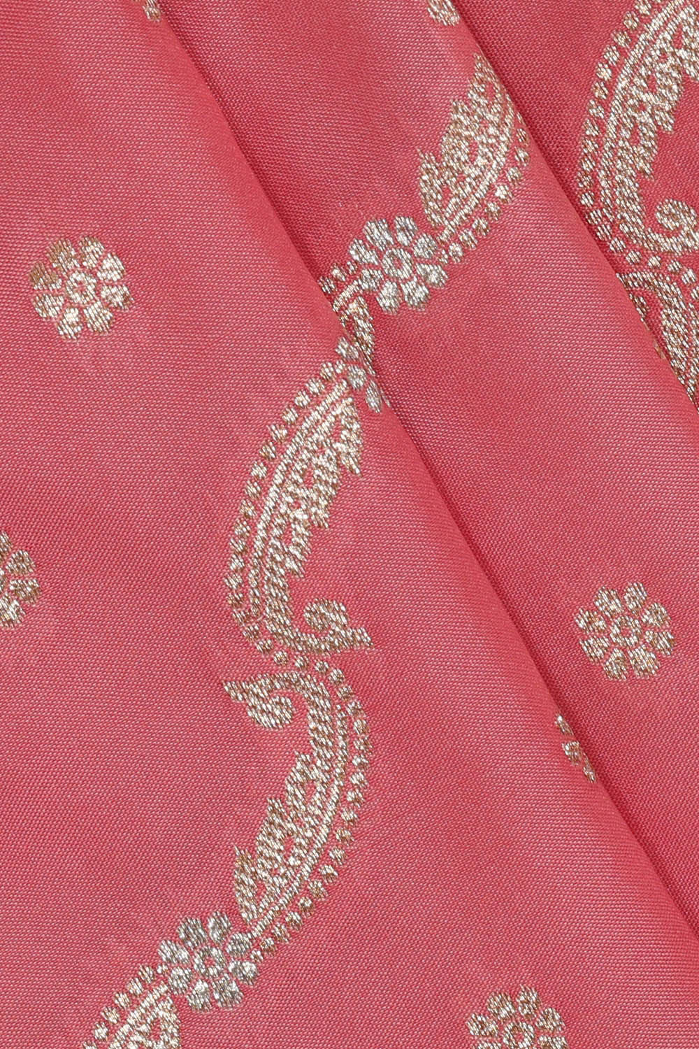 Semi Banarasi Silk Peach Pink Saree