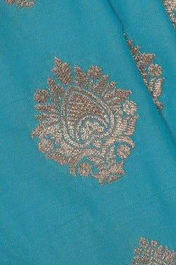 Image of Semi Banarasi Silk Sky Blue Saree