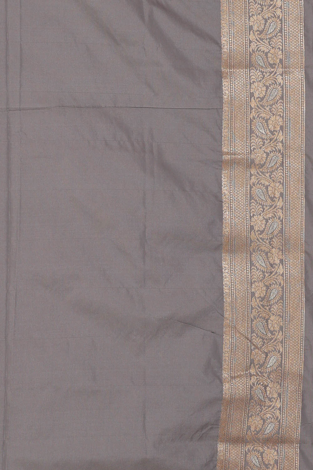 Image of Semi Banarasi Silk Grey Saree