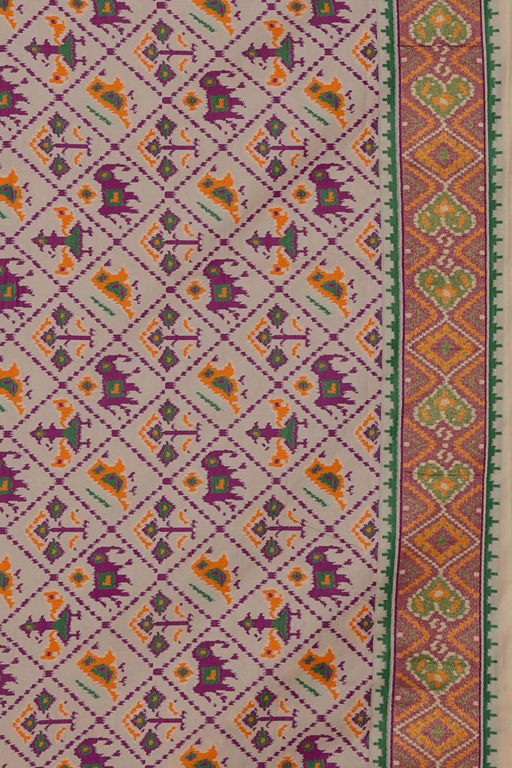 Image of Banarasi Semi Khatan Cream Saree