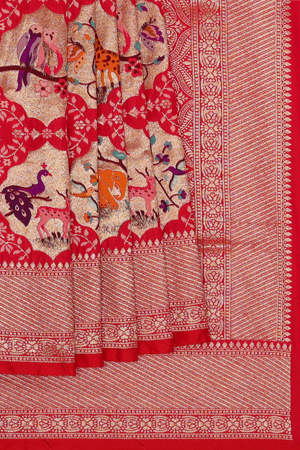 Banarasi Silk Red Saree