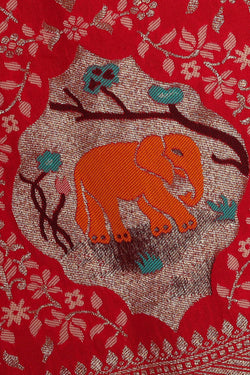 Image of Banarasi Silk Red Saree