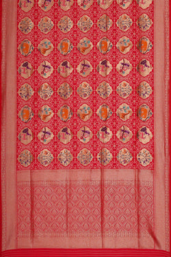 Image of Banarasi Silk Red Saree