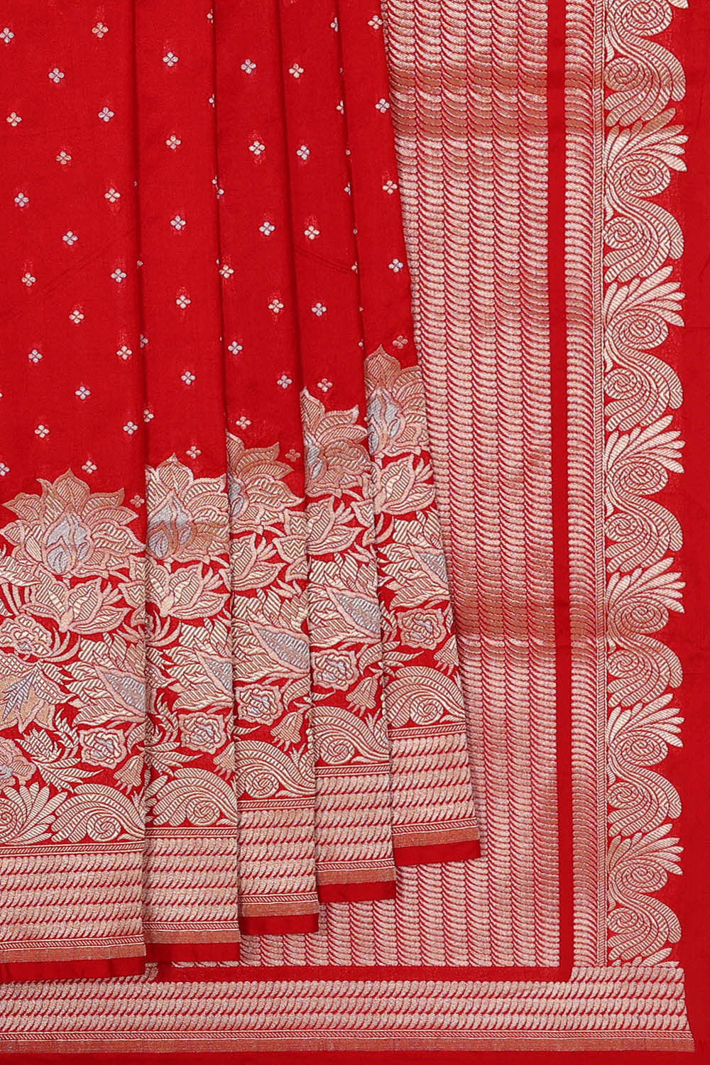 Image of Banarasi Silk Red Saree