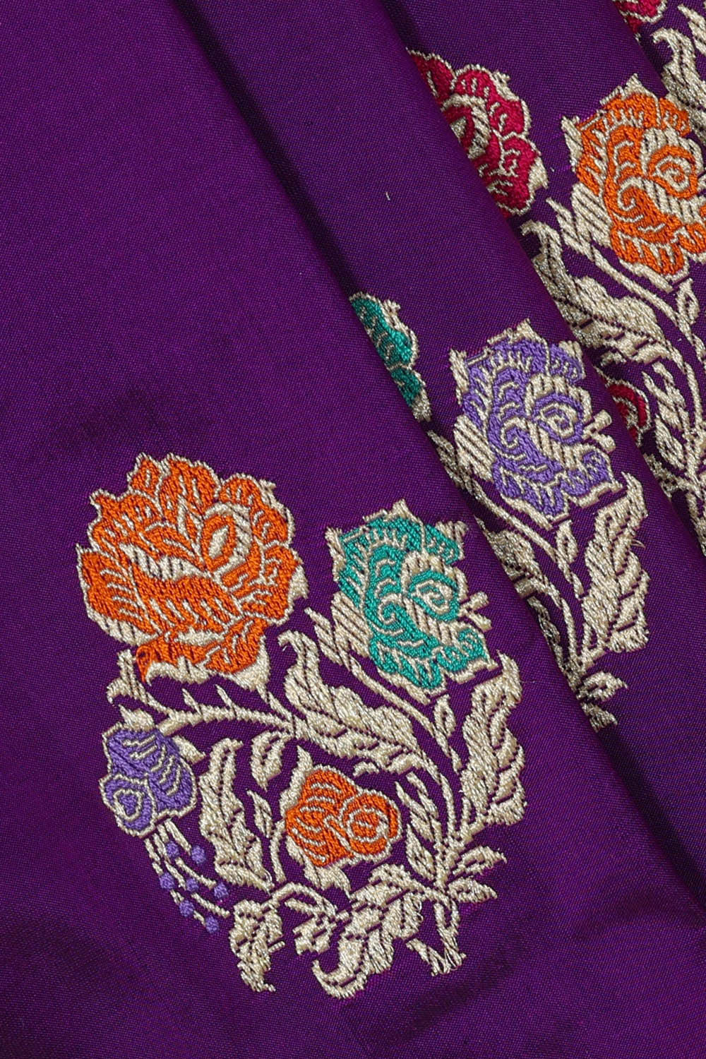 Image of Banarasi Silk Violet Saree