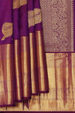 Image of Kanchipattu Magenta Purple Brocade Saree
