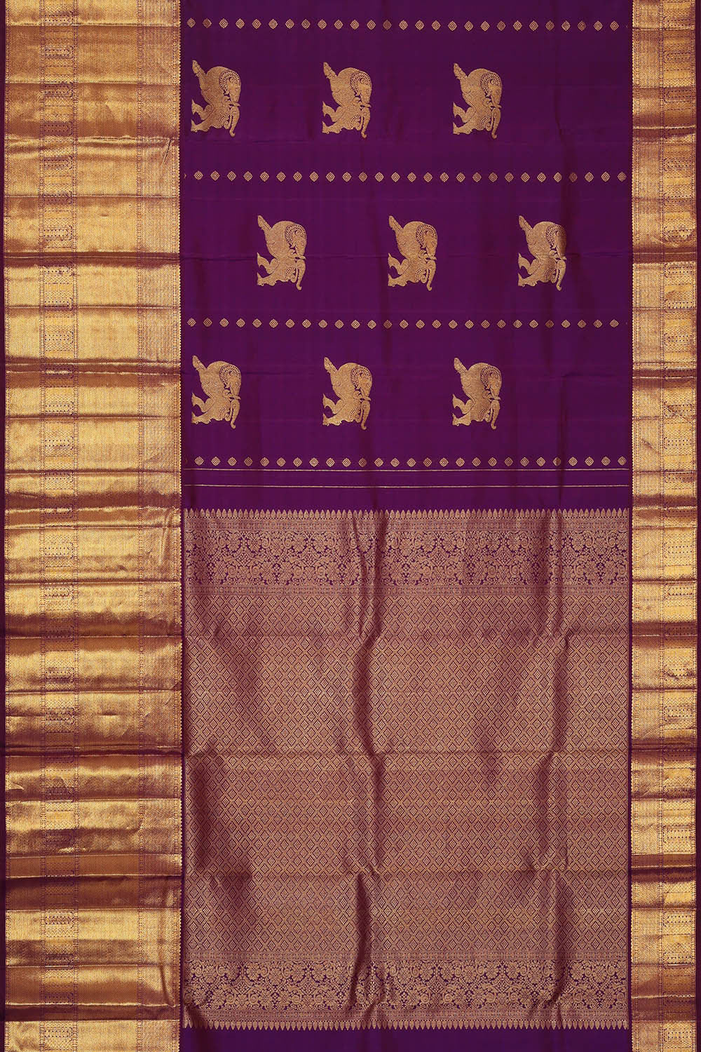 Kanchipattu Magenta Purple Brocade Saree