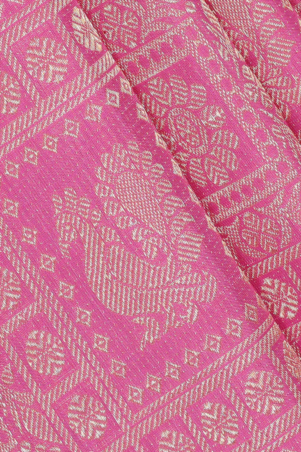 Image of Kanchipattu Pink Brocade Saree