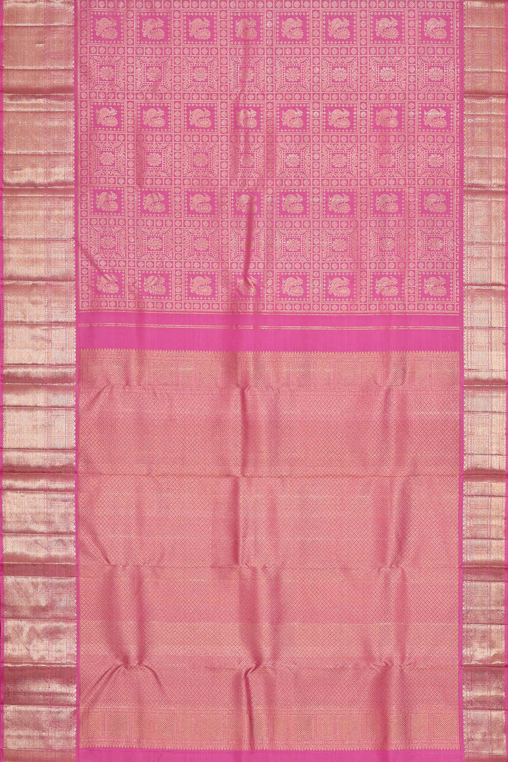 Image of Kanchipattu Pink Brocade Saree