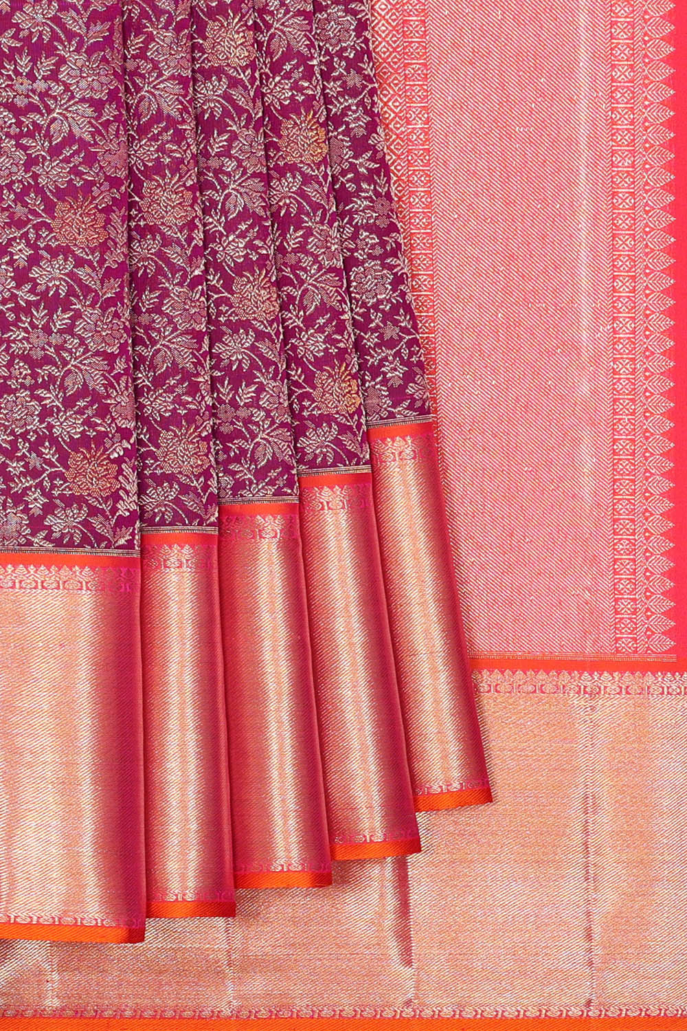 Kanchipattu Purple Brocade Saree