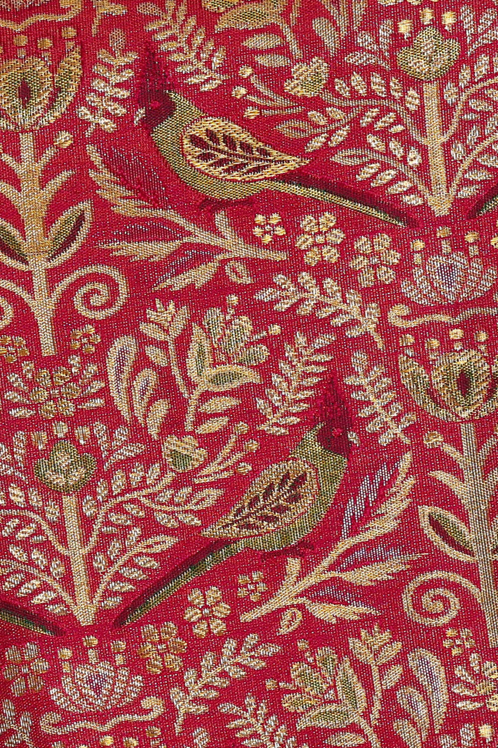 Kanchipattu Pinkish Red Tissue Brocade Saree