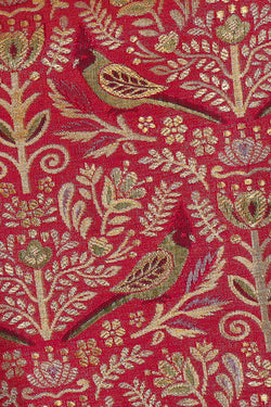 Image of Kanchipattu Pinkish Red Tissue Brocade Saree