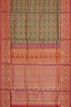 Image of Kanchipattu Green Tissue Brocade Saree