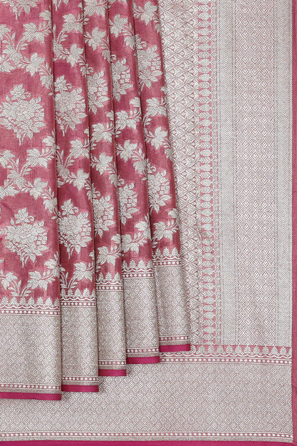 Banarasi Silk Dark Onion Pink Saree