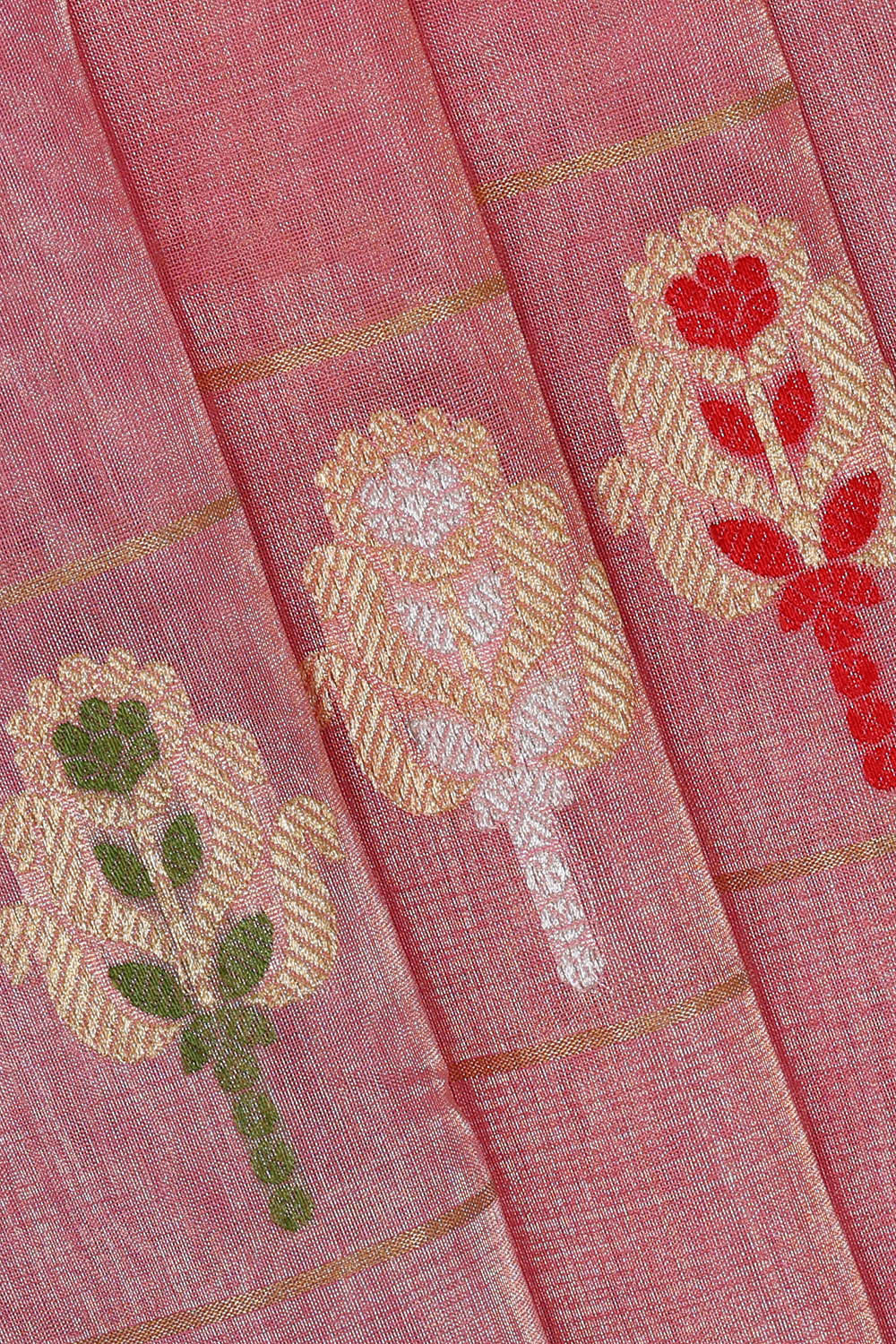 Banarasi Tissue Organza Pink Saree