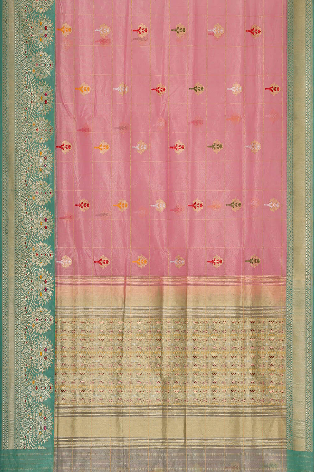 Banarasi Tissue Organza Pink Saree