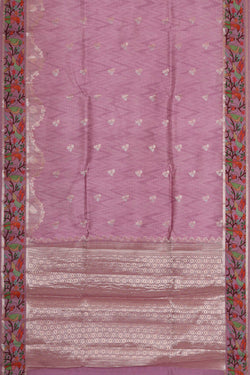 Image of Lavender Pink Silk Saree