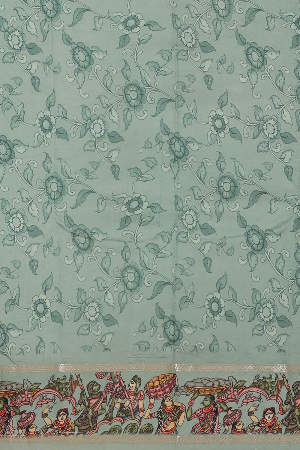 Image of Sea Blue Silk Saree