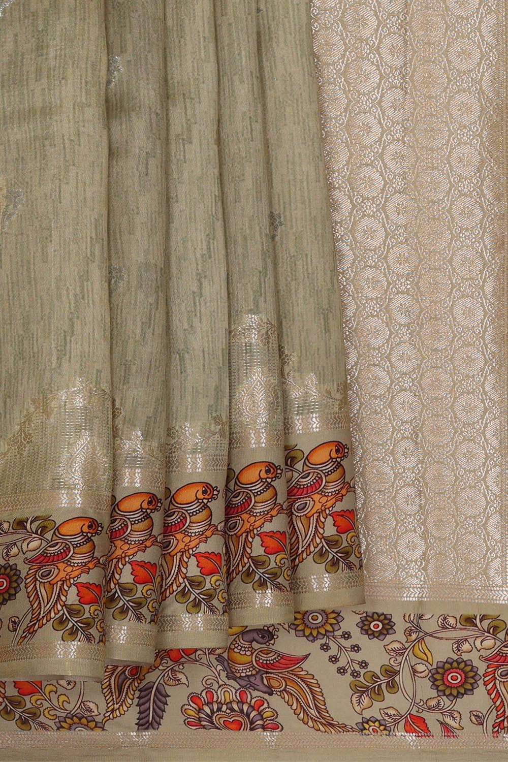 Image of Dark Cream Silk Saree