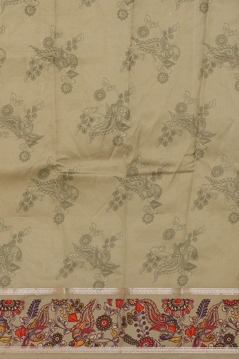 Image of Dark Cream Silk Saree