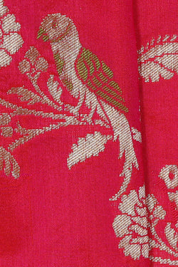 Image of Banarasi Silk Rani Pink Saree