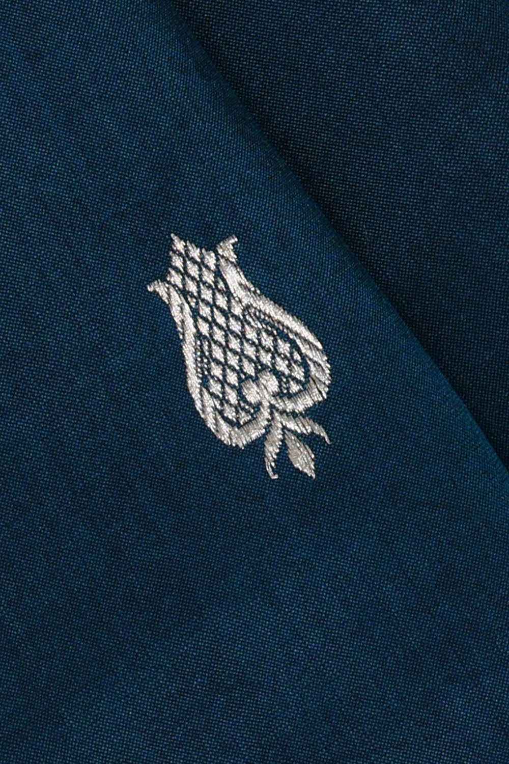 Image of Peacock Blue Silk Saree