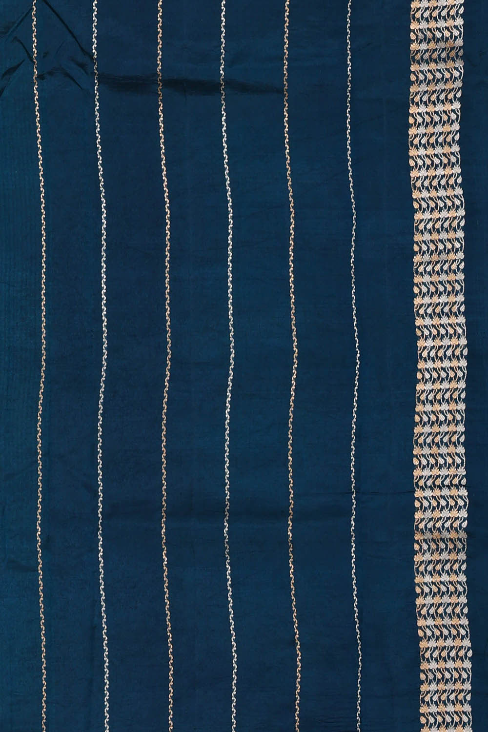 Image of Peacock Blue Silk Saree