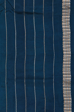 Image of Peacock Blue Silk Saree