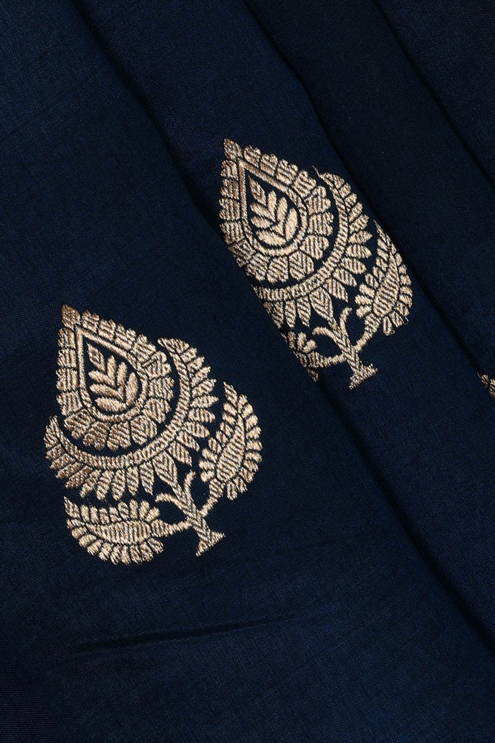 Image of Banarasi Khatan Silk Dark Navy Blue Saree