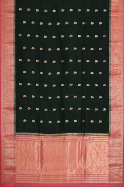 Image of Bottle Green Silk Saree