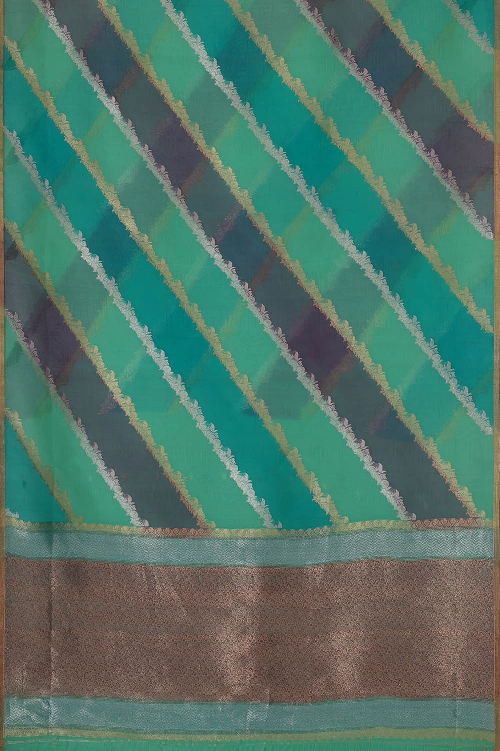 Banarasi Kora Sea Green Saree