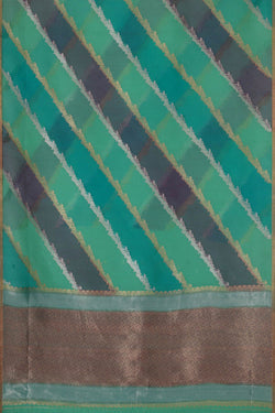 Image of Banarasi Kora Sea Green Saree