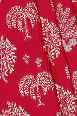 Image of Banarasi Silk Pinkish Red Saree