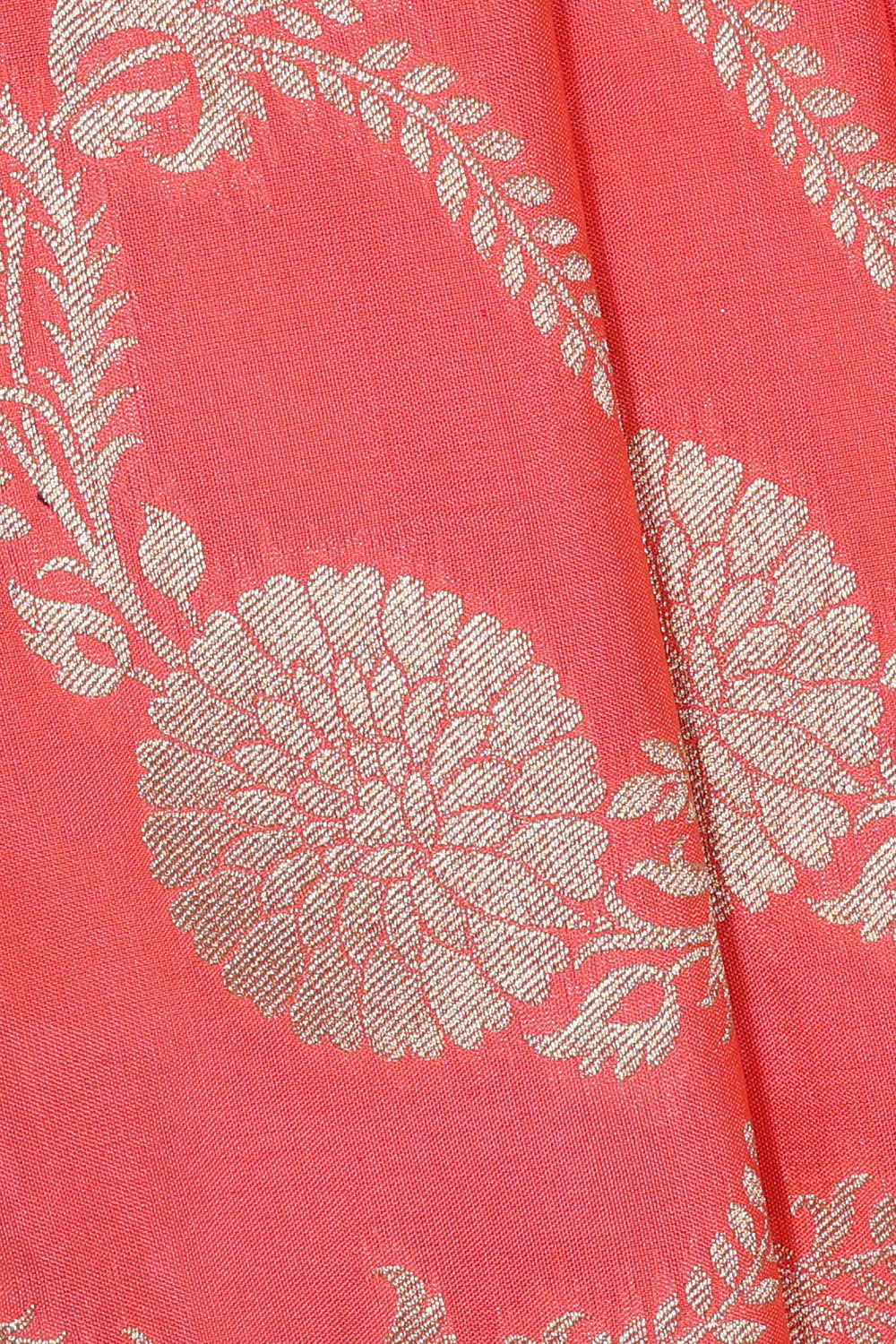 Image of Banarasi Silk Peach Saree
