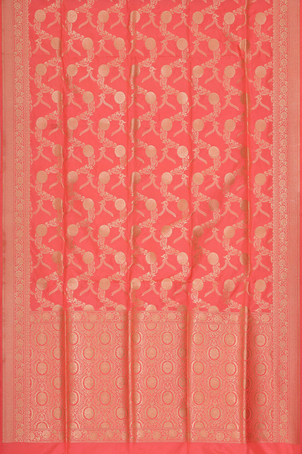 Image of Banarasi Silk Peach Saree