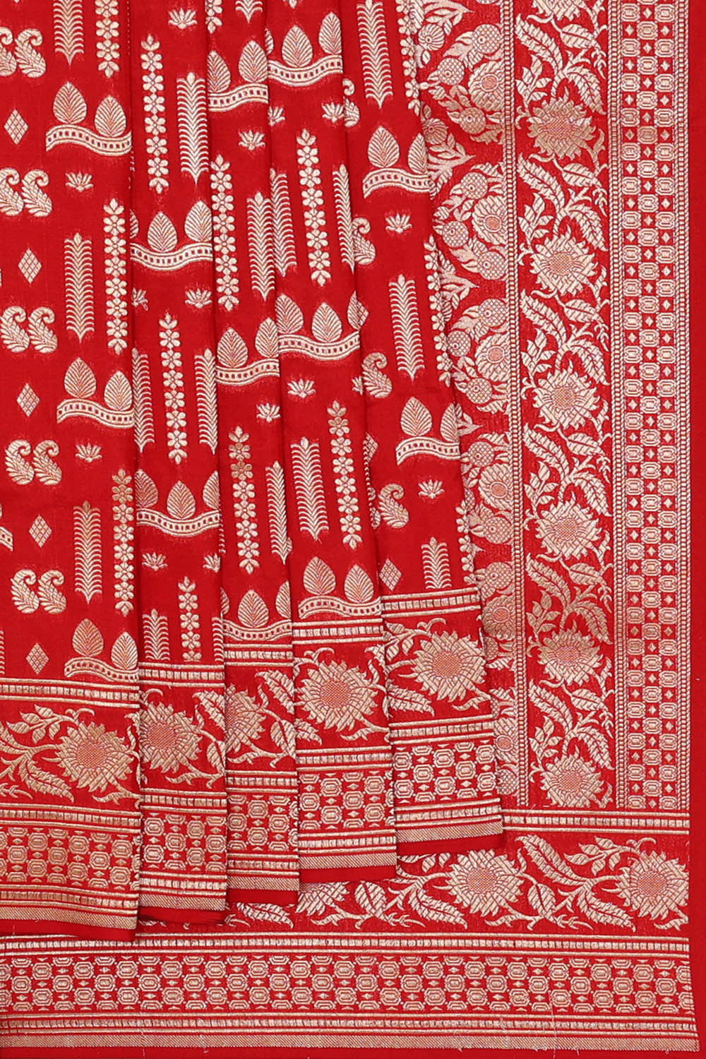 Image of Banarasi Silk Red Saree