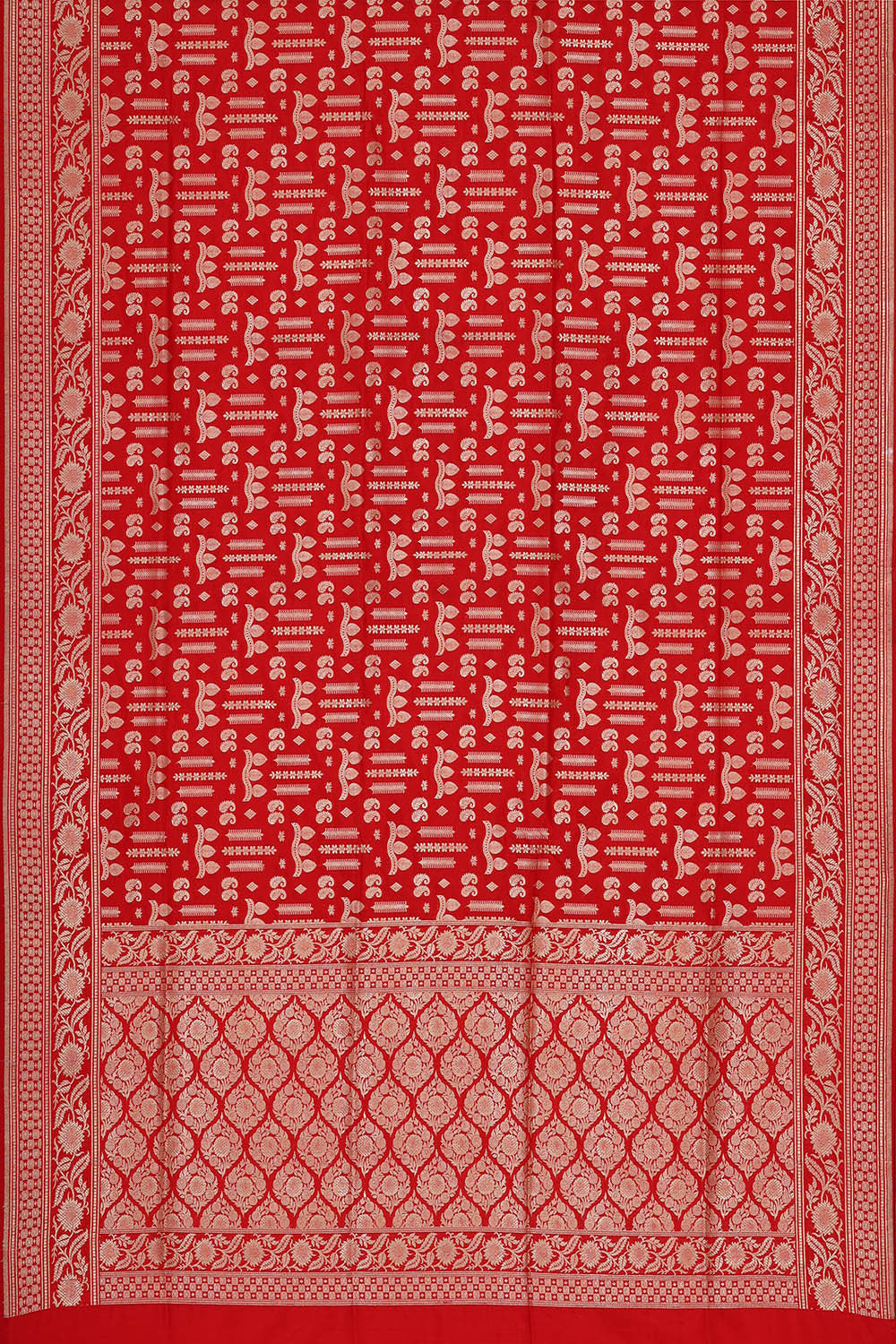 Image of Banarasi Silk Red Saree