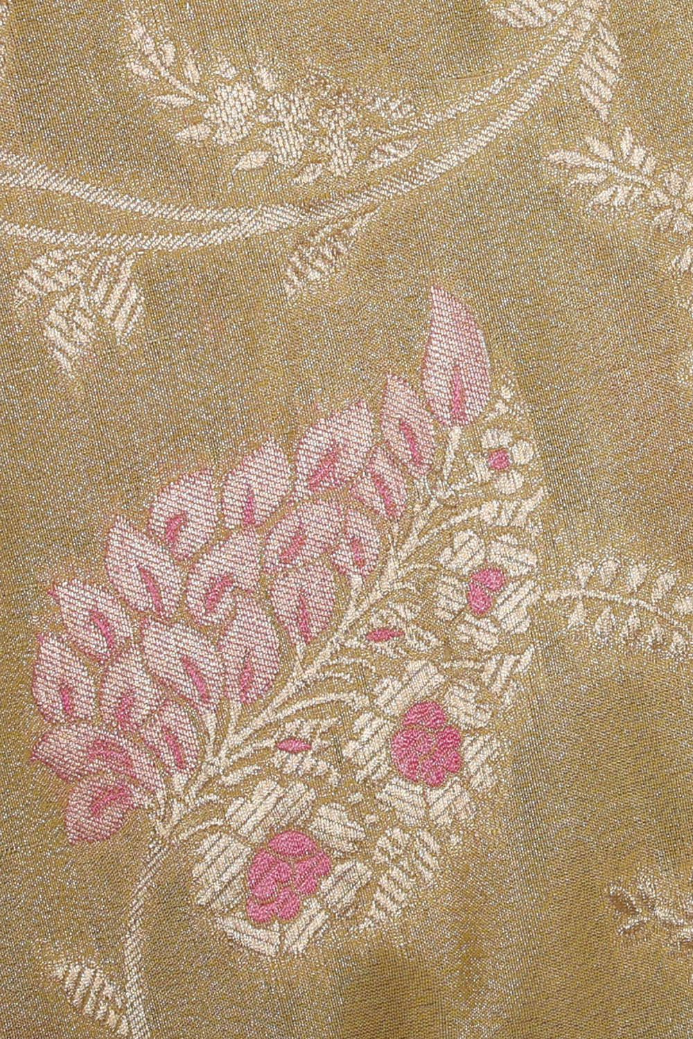 Image of Banarasi Silk Dark Cream Saree