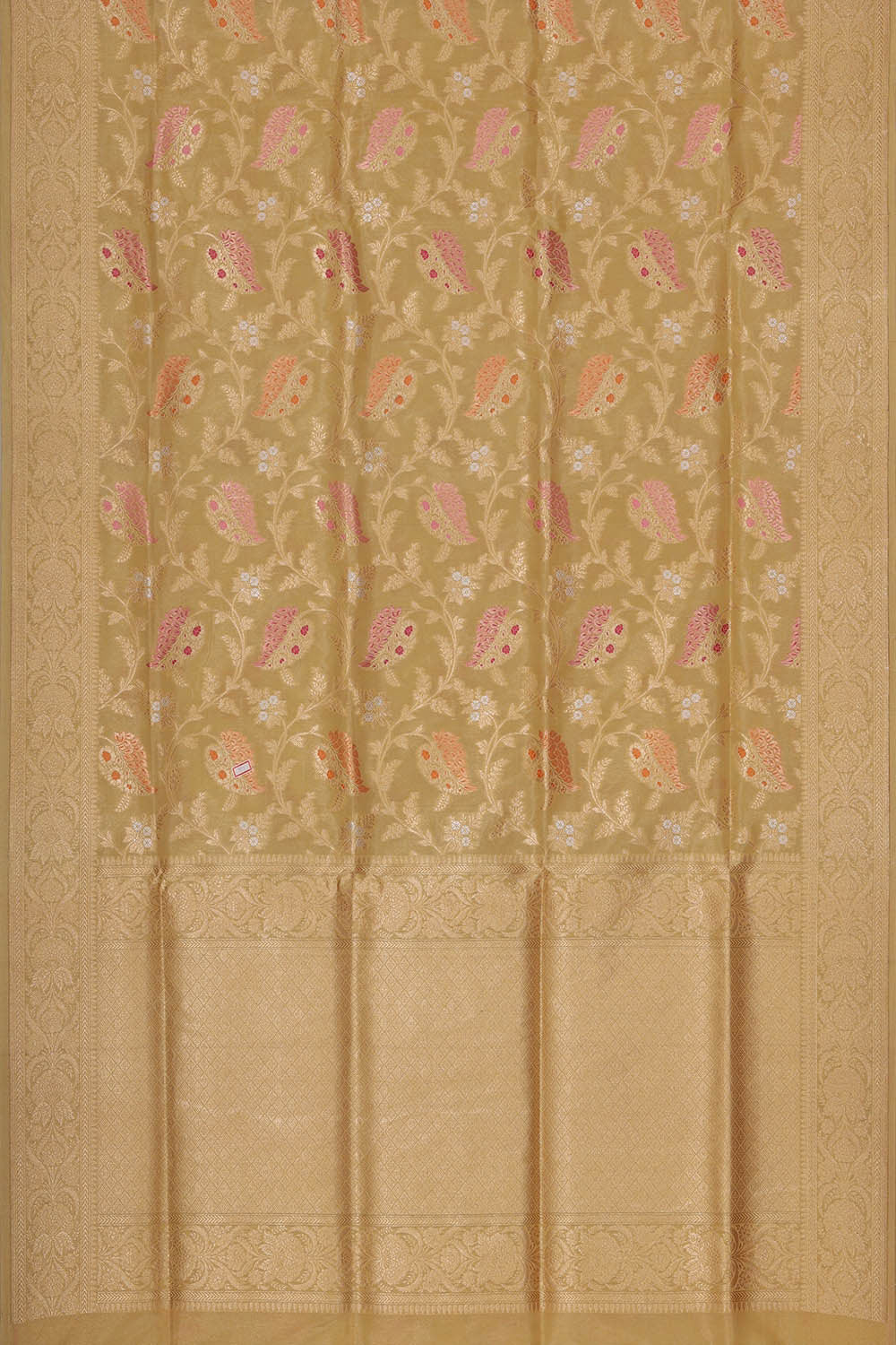 Image of Banarasi Silk Dark Cream Saree