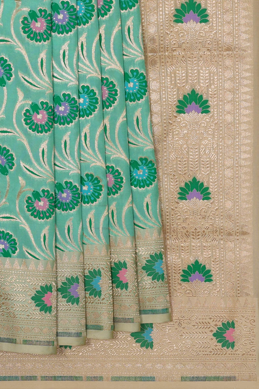 Image of Banarasi Silk Light Sea Green Saree