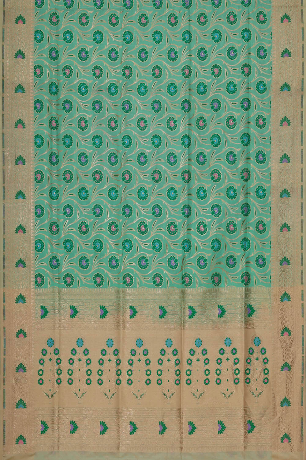 Image of Banarasi Silk Light Sea Green Saree