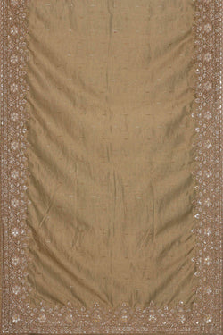 Image of Banarasi Crush Organza Dark Cream Saree