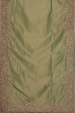 Image of Banarasi Crush Organza Sage Green Saree